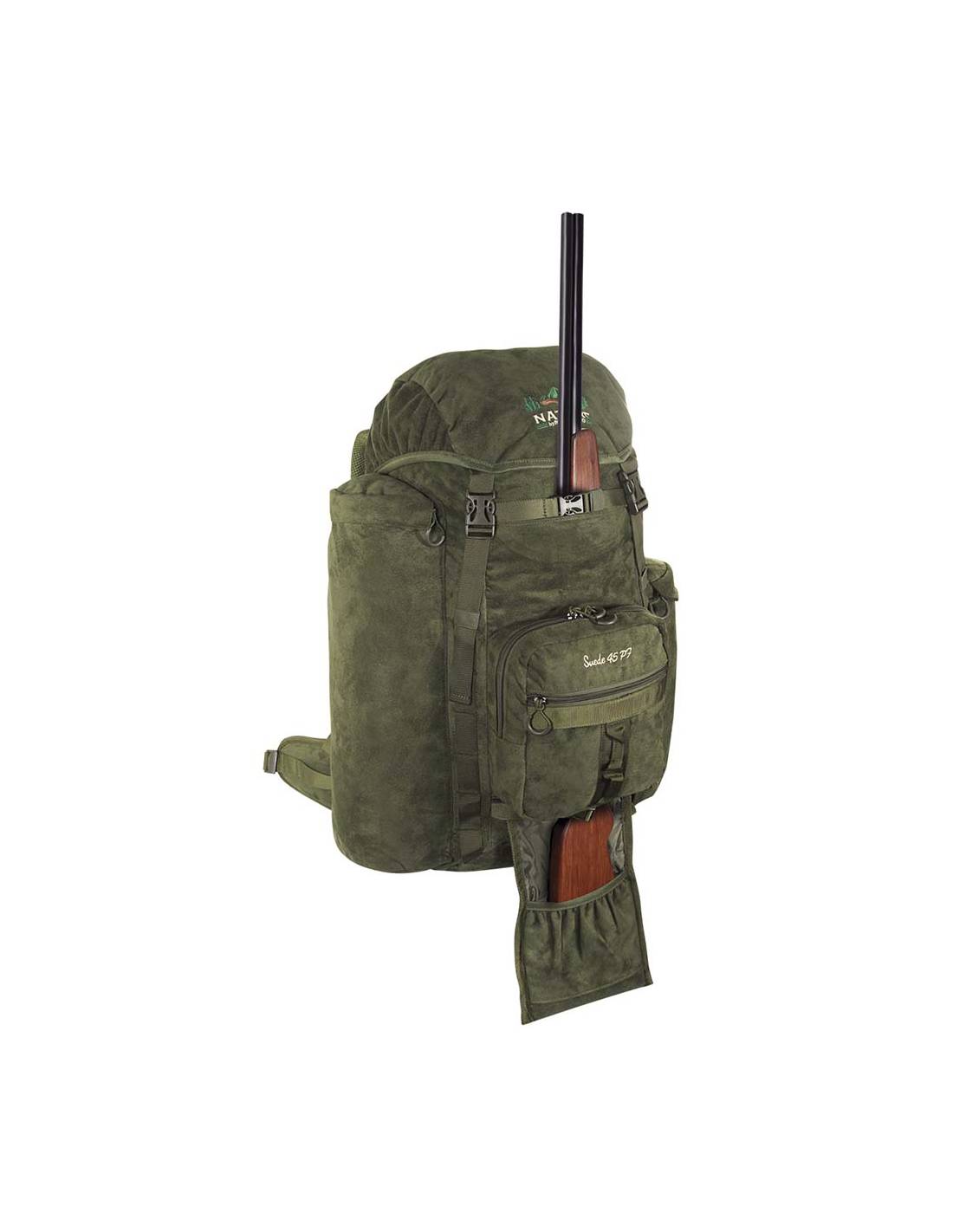 Mochila de caza con bolsillo para rifle Suede 45 litros PF Nature