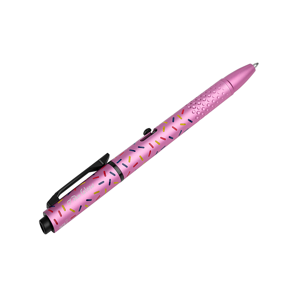 Bolígrafo con linterna LED + láser verde O'PEN GLOW Olight rosa